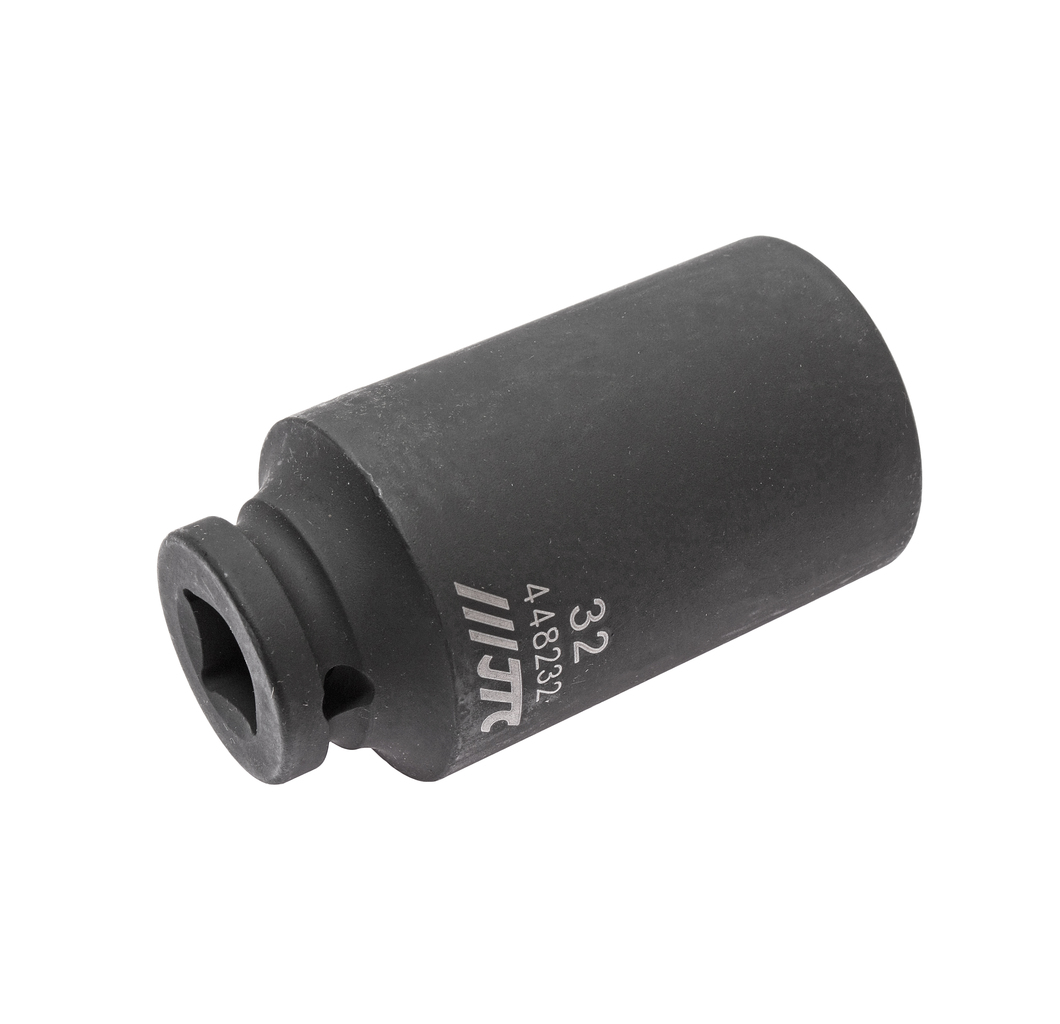 JTC-448232 - Головка торцевая 1/2" 32мм ударная глубокая L=82мм JTC - 
  6 граней, метрический размер. 
  Изготовлена из высококачественной хром-молибденовой стали. 
  Размер: 1/2"х32 мм.
  Общая длина: 82 мм. 
  Количество в оптовой упаковке: 5
