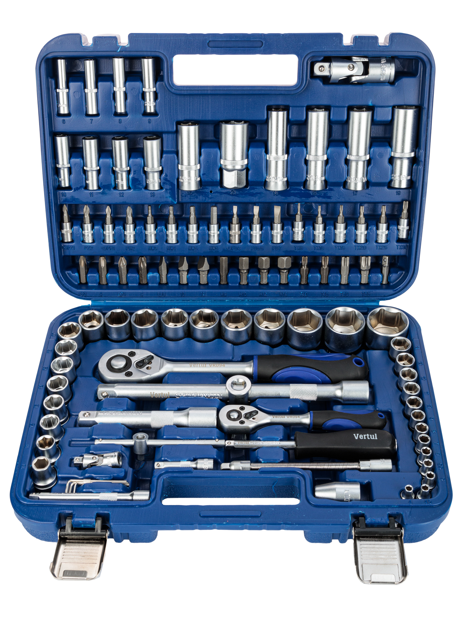Набор инструментов Vertul 94 предмета 1/4″, 1/2″ VR094