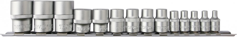 S1S1314SM Набор головок торцевых 1/4", 3/8", 1/2"DR на держателе, внешний TORX®, E4-E24, 14 предме