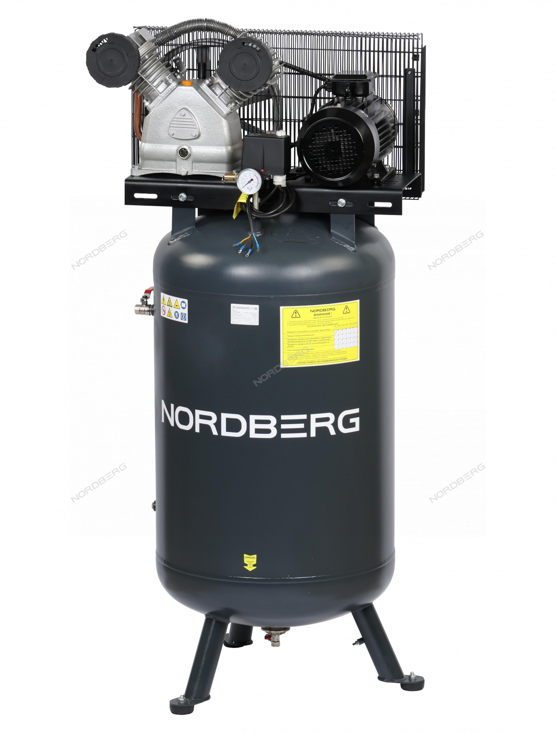 Компрессор вертикальный поршневой с ременной передачей 380 В, ресивер 270 л, 880 л/мин  NORDBERG NCPV300/880