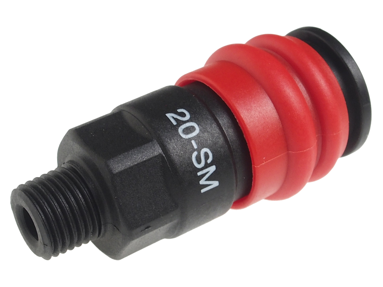JTC-JW1071-20SMC - Переходник для компрессора 1/4" быстросъемный композитный с клапаном наружная резьба JTC - 
Материал: антистатический, коррозионностойкий полимерный композит.
Рабочее давление: 210 psi (15kgs)
Тип: JW1071-20SFC
Размер: 1/4" внешняя резь