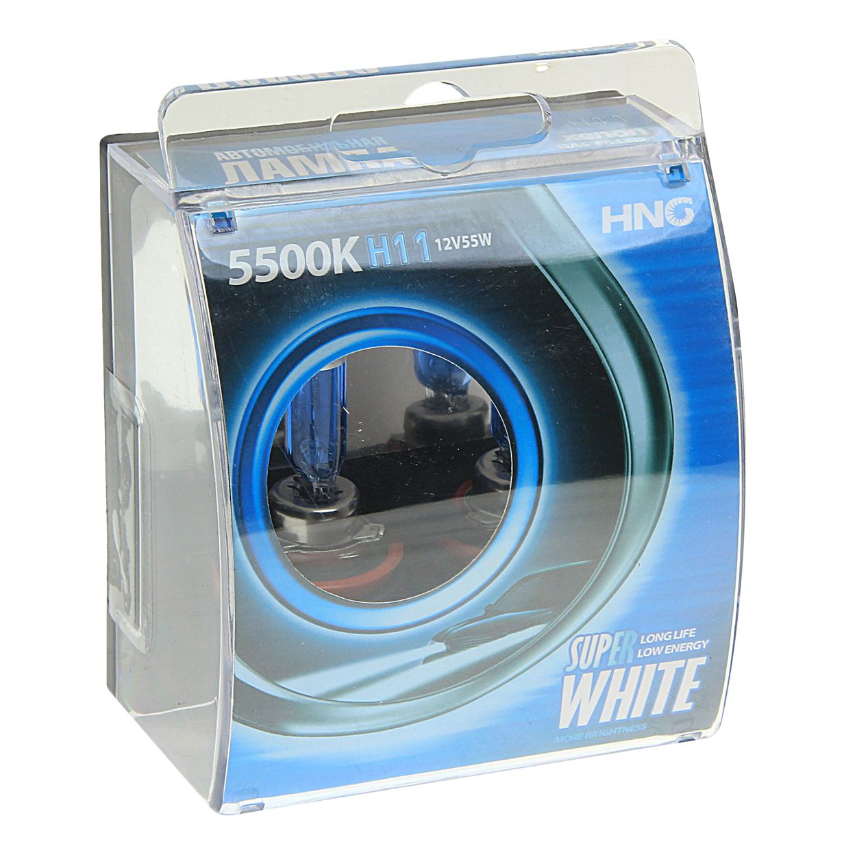 Автолампа H11 (55) PGJ19-2 SUPER WHITE 5500K (2шт) 12V HNG /1/5/50