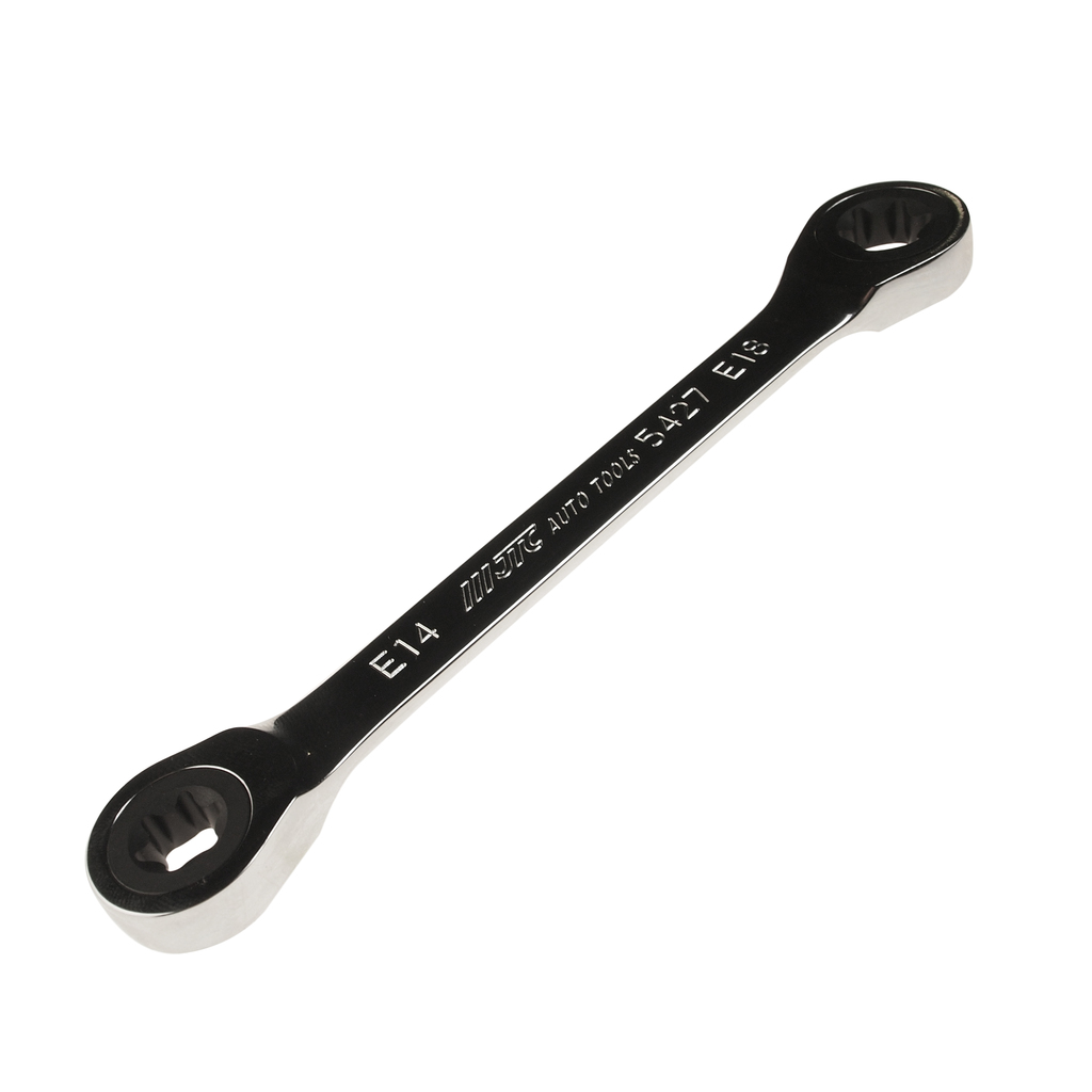 JTC-5427 - Ключ накидной TORX E14хE18 трещоточный JTC - 
72 зуба.
Инструмент изготовлен из хромованадиевой стали, обладает повышенной прочностью. Зеркальная полировка.
Размер: Е14 х Е18.
Длина: 190 мм.
