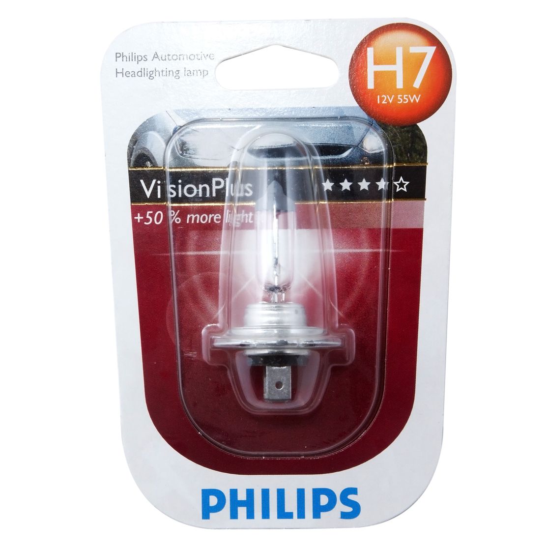 Автолампа H7 (55) PX26d+60% VisionPlus (блистер) 12V PHILIPS /1/10