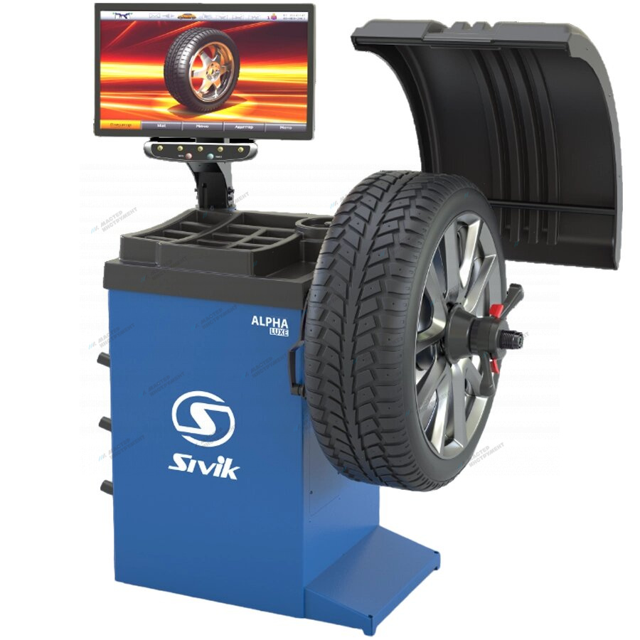 Станок для балансировки колес автомототранспортных средств СБМП-40 Л (РФ, Синий RAL5017) Alpha Luxe