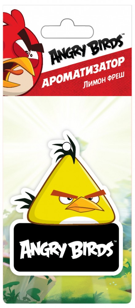 Ароматизатор Angry Birds картонный подвесной CHUCK Лимон Фреш