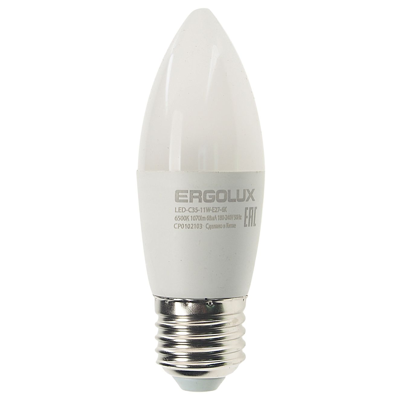 Лампа светодиодная E27 C35 11W дневной свет ERGOLUX 1/10/100