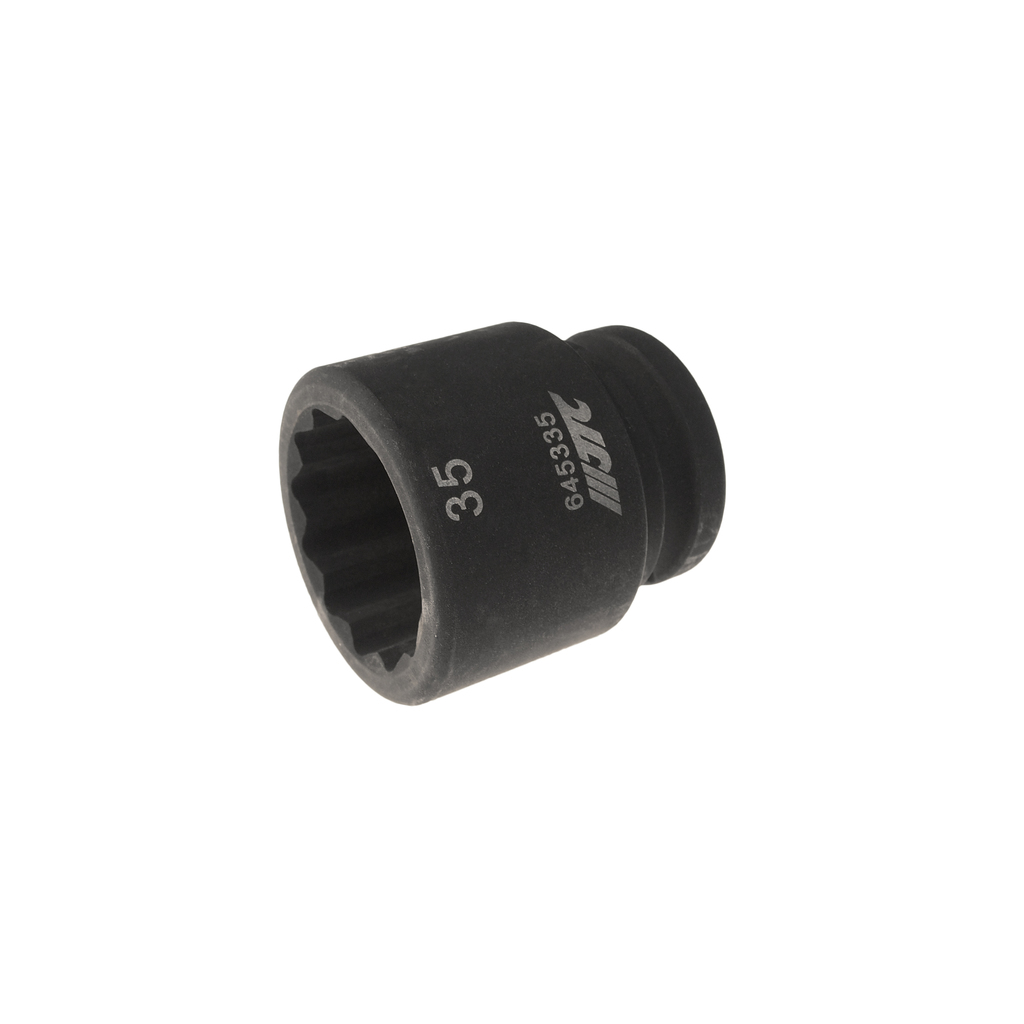 JTC-645335 - Головка торцевая 3/4" 35мм 12-ти гранная ударная L=56мм JTC - 
12 граней, метрический размер.
Длина: 56 мм.
Размер: 3/4"х35 мм.

