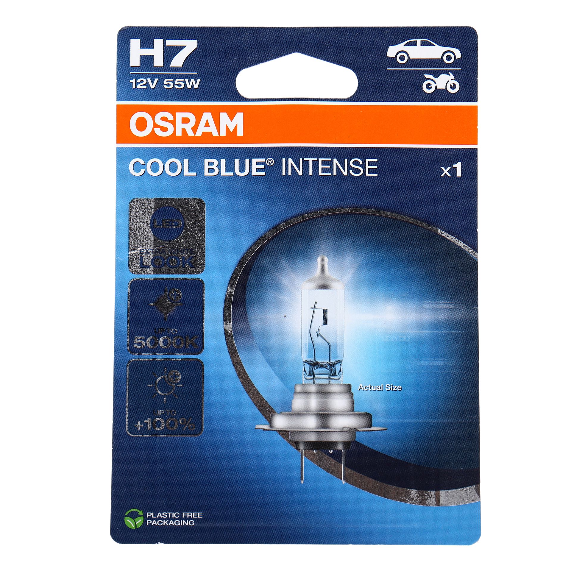 Автолампа H7 (55) PX26d+100% COOL BLUE INTENSE (NextGen) до 5000K 12V (в блистере) OSRAM /1/10/100