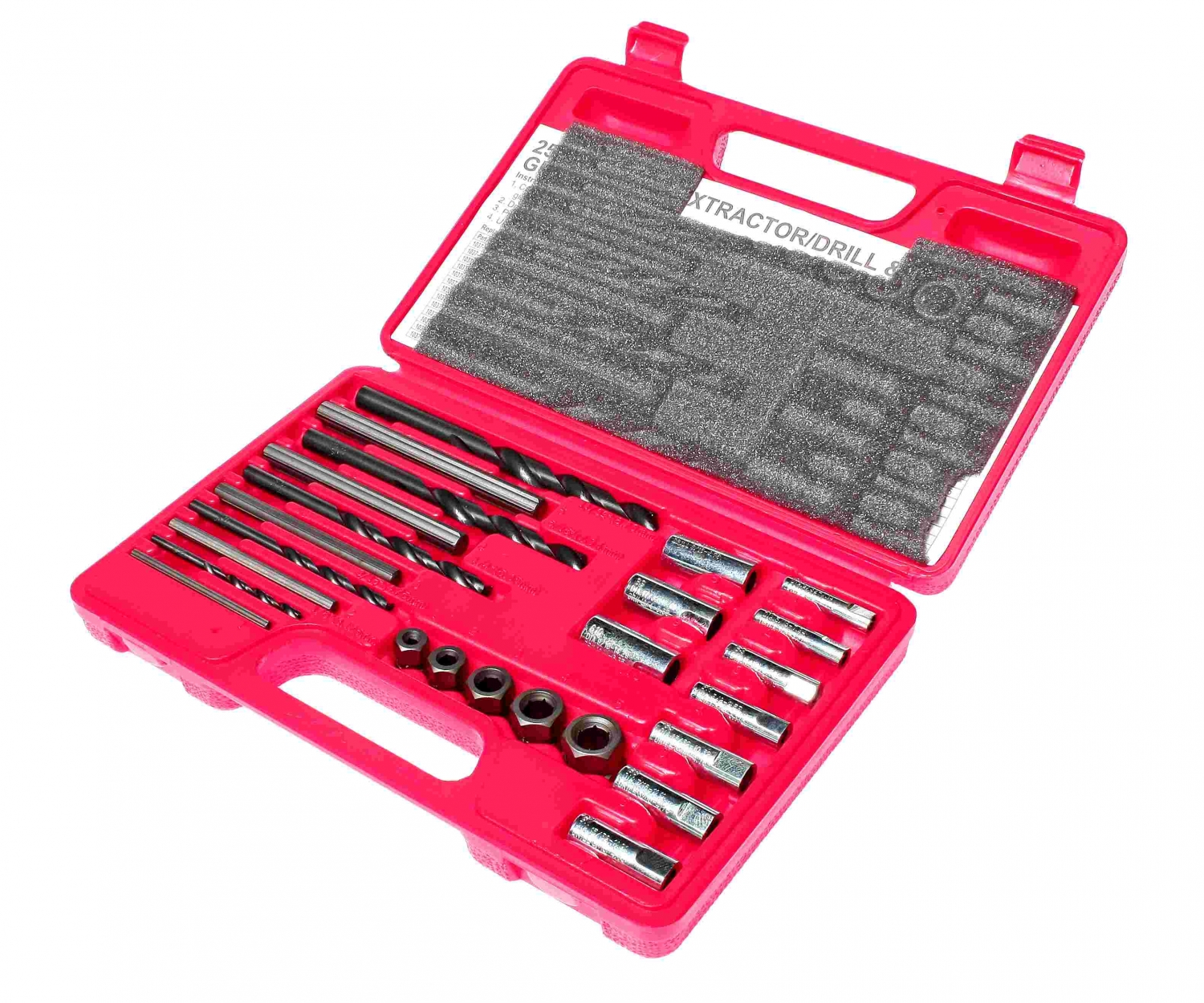 НАБОР ЭКСТРАКТОРОВ JTC-4733 5-16мм для болтов с сорванной внутренней резьбой (в кейсе) 25 предметов