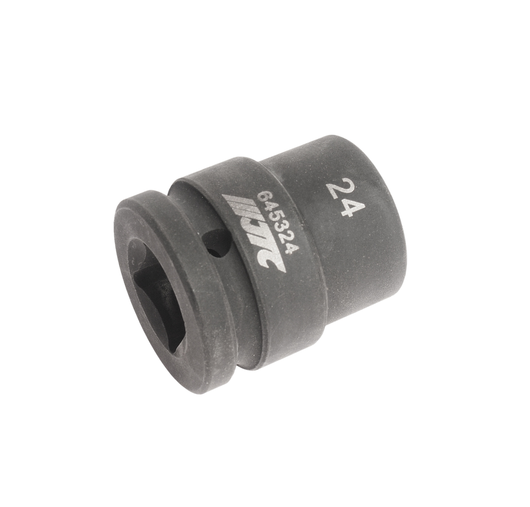 JTC-645324 - Головка торцевая 3/4" 24мм 12-ти гранная ударная L=51мм JTC -  
  Изготовлена из высококачественной хром-молибденовой стали. 
  12 граней, метрический размер.
  Размер: 3/4"х24 мм.
  Длина: 51 мм. 
  Габаритные размеры: 51/44/44 мм.