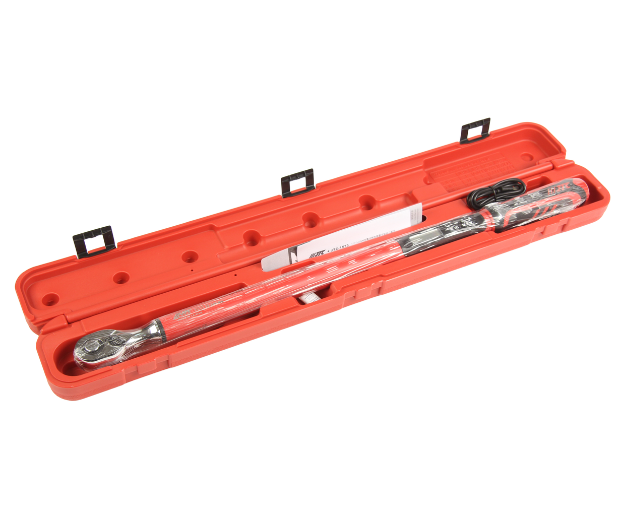JTC-1573 - Ключ динамометрический 1/2" 17-340Нм JTC - Ключ динамометрический с цифровой индикацией
Характеристики:

Посадочный квадрат: &frac12;&Prime;
Момент затяжки: 17..340Нм
Длина: 660мм
Зубцов: 72шт
LCD дисплей
Звуковое оповещение
Память: 30 настроек