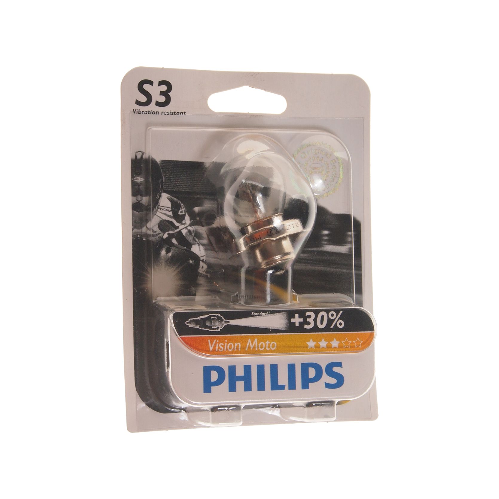 Автолампа S3 (15) P26s+30% Vision Moto (блистер) 12V PHILIPS /1/10  OLD