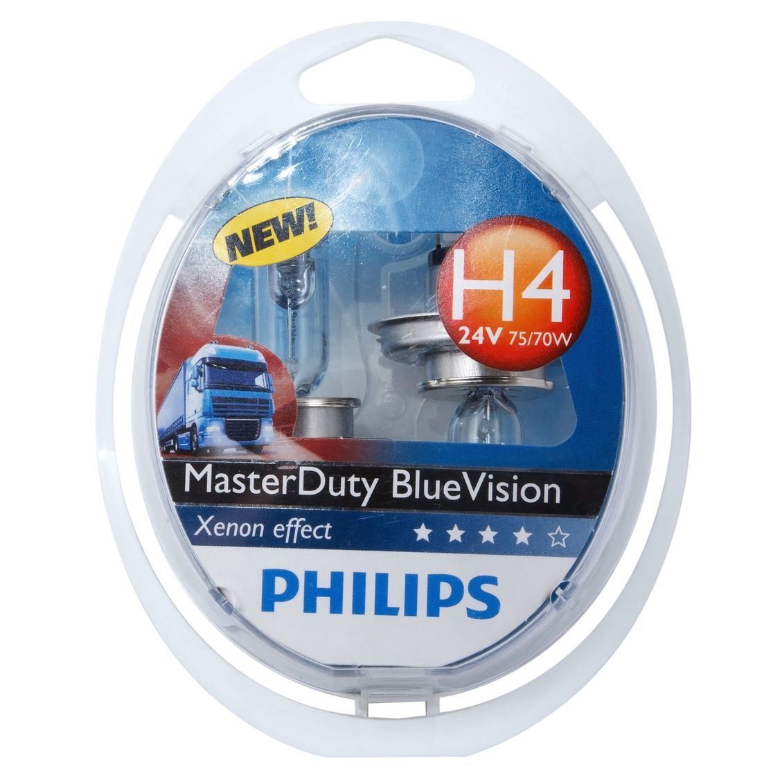 Автолампа H4 (75/70) P43t-38 MasterDuty BlueVision (2шт) 24V PHILIPS /1/5
