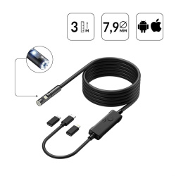 IC-V801-2 Видеоэндоскоп USB 2 камеры, 2Мп, 1920x1080, 3м, 7.9 мм зонд iCartool IC-V801-2