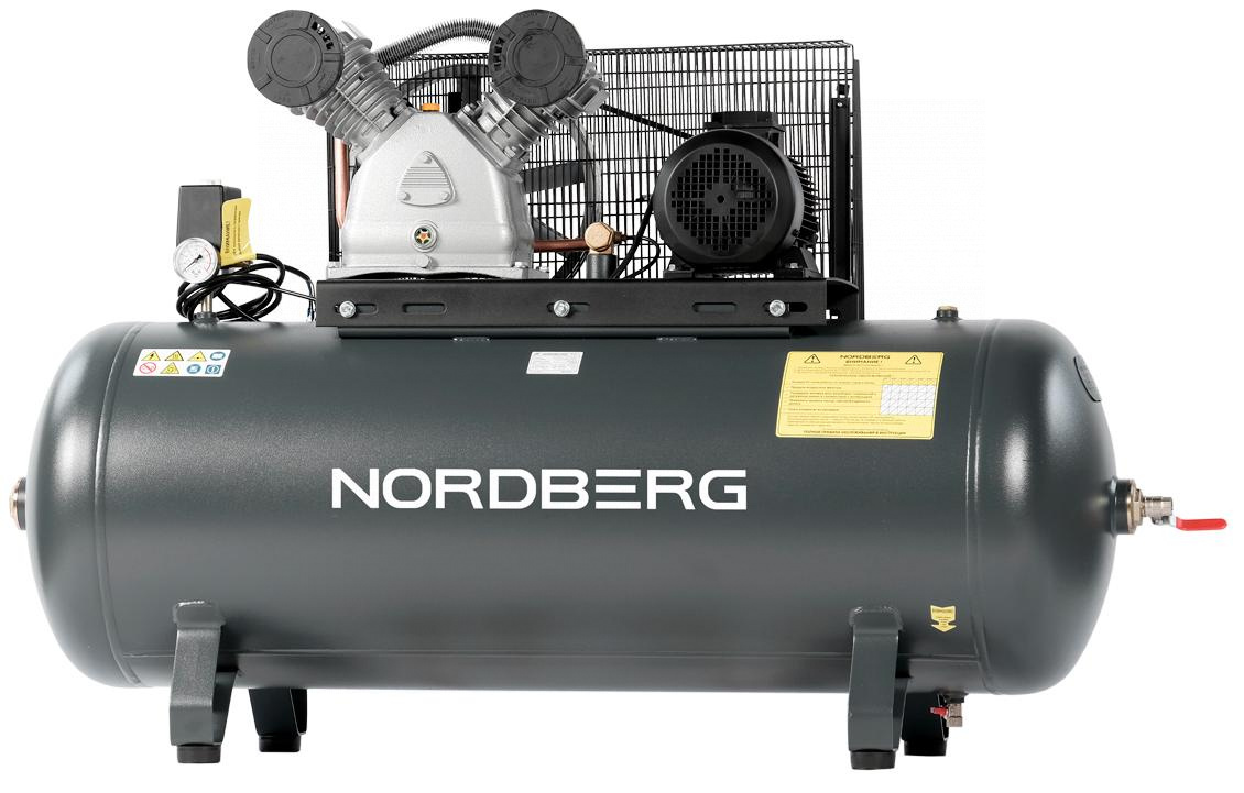 Компрессор поршневой с ременной передачей 380В, ресив. 270л, 690л/мин NORDBERG NCP300/690