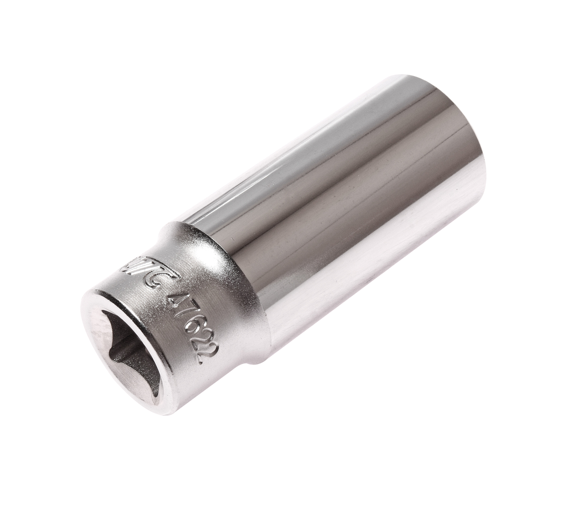 JTC-47622 - Головка торцевая 1/2" 22мм глубокая L=76мм JTC - 
  6 граней, метрический размер. 
  Изготовлена из закаленной хром-ванадиевой стали.   
  Размер: 1/2&rdquo;х22 мм.
  Общая длина: 76 мм.    
  Количество в оптовой упаковке: 10 шт. и 100 ш