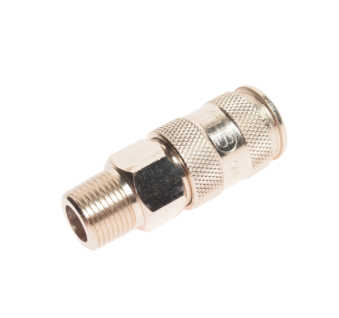 JTC-D30SMA - Переходник для компрессора M3/8" быстросъемный с клапаном наружная резьба JTC -  
Изготовлены из легированной стали. 
Рабочее давление: 20 кг. 
Тип: 30SMA. 
Размер: 3/8" РТ male (европейский стандарт). 
Габаритные размеры: 60/25/25 