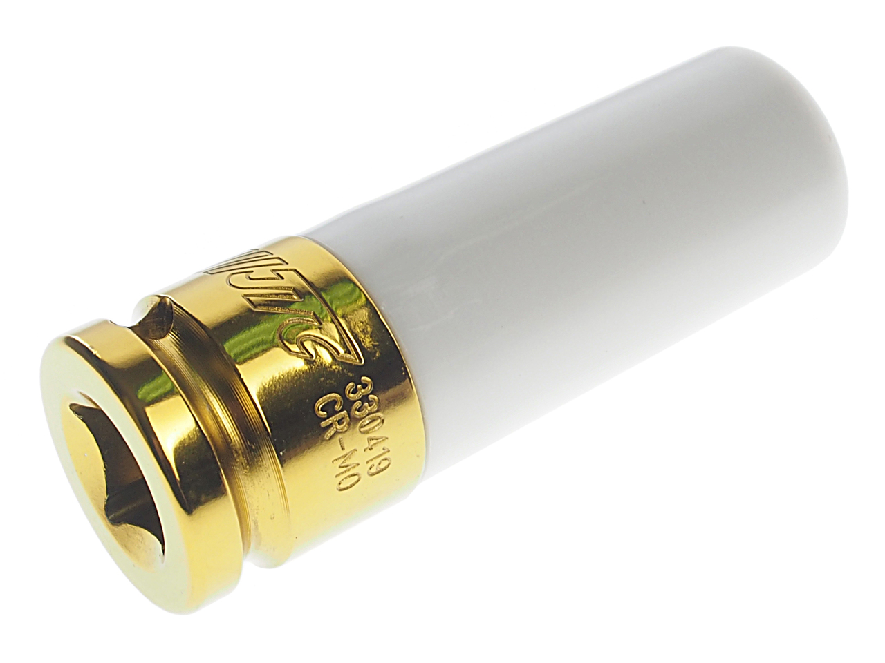 JTC-330419 - Головка торцевая 1/2" 19мм ударная для литых дисков L=87мм JTC - 
Тонкостенные ударные головки предназначены для установки/снятия гаек креплений колеса, находящихся в глубоких посадочных колодцах.
Оснащена внешней защитной гильзой для того чт
