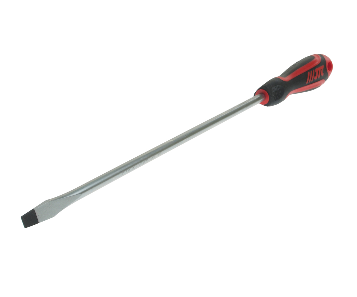 JTC-7637 - Отвертка шлицевая SL 8.0х250мм усиленная (сталь Cr-Mo) JTC - 
Материал: 8NCM8660.
Стержень отвертки стальной. Покрыт сатин-хромом, жало оксидировано.
Рукоятка имеет треугольную форму. Изготовлена из двухкомпонентного материала (РР + TPV). Об