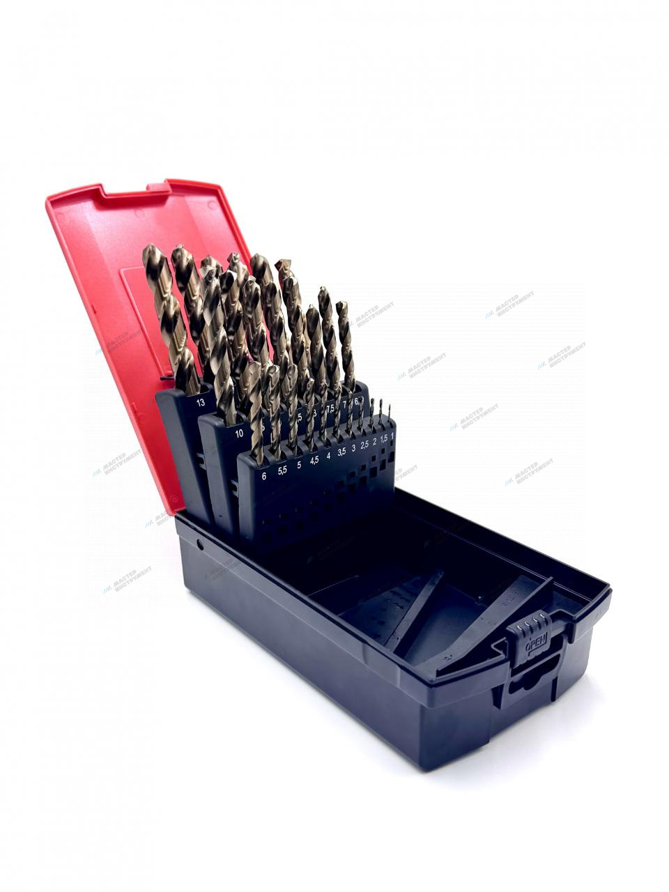 Набор сверл по металлу № 62 ПрофОснастка, наб. 25шт (Ø1-13мм через 0,5 мм) HSSE M35 Co5%, пласт.бокс
