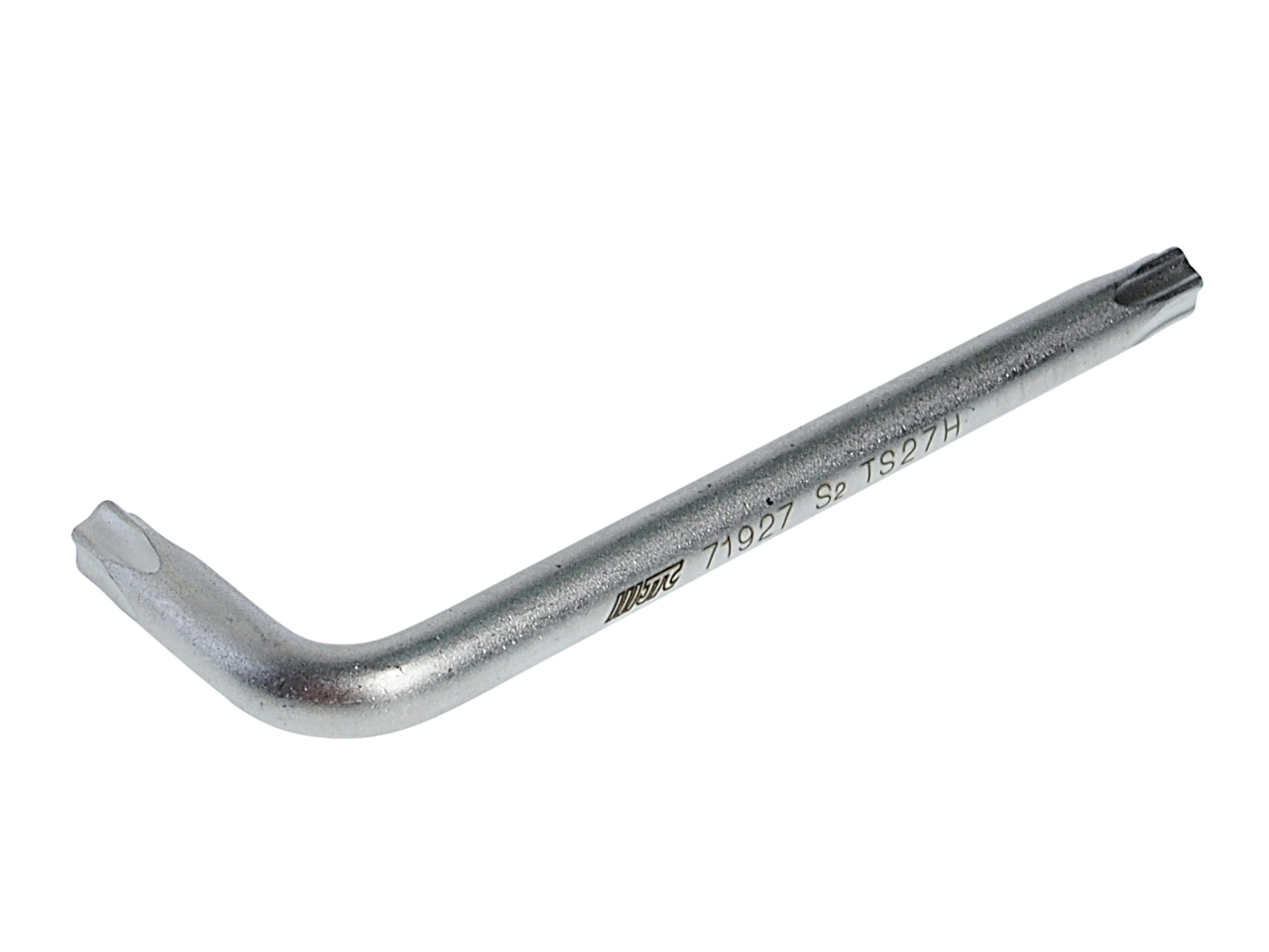 JTC-71927 - Ключ TORX Г-образный TS27H 5-гранный L=64мм JTC - 
Материал: S2.
Размер: TS27H.
Длина: 64 мм.
Ширина: 21 мм.
Количество шт. в упаковке: 10.
