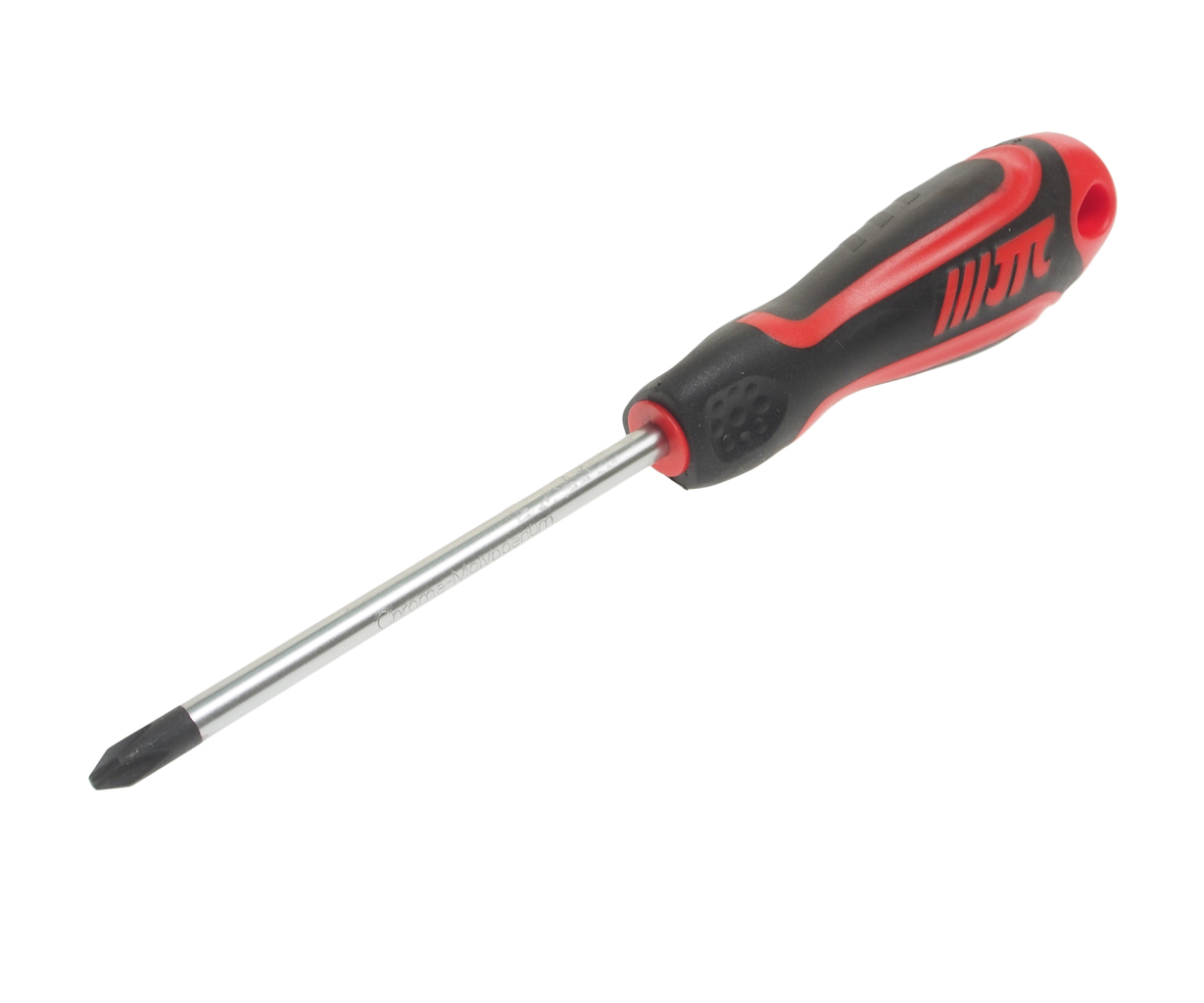 JTC-7610 - Отвертка крестовая PH 2.0х100мм усиленная (сталь Cr-Mo) JTC - 
Материал: 8NCM8660.
Стержень отвертки стальной. Покрыт сатин-хромом, жало оксидировано.
Рукоятка имеет треугольную форму. Изготовлена из двухкомпонентного материала (РР + TPV). О
