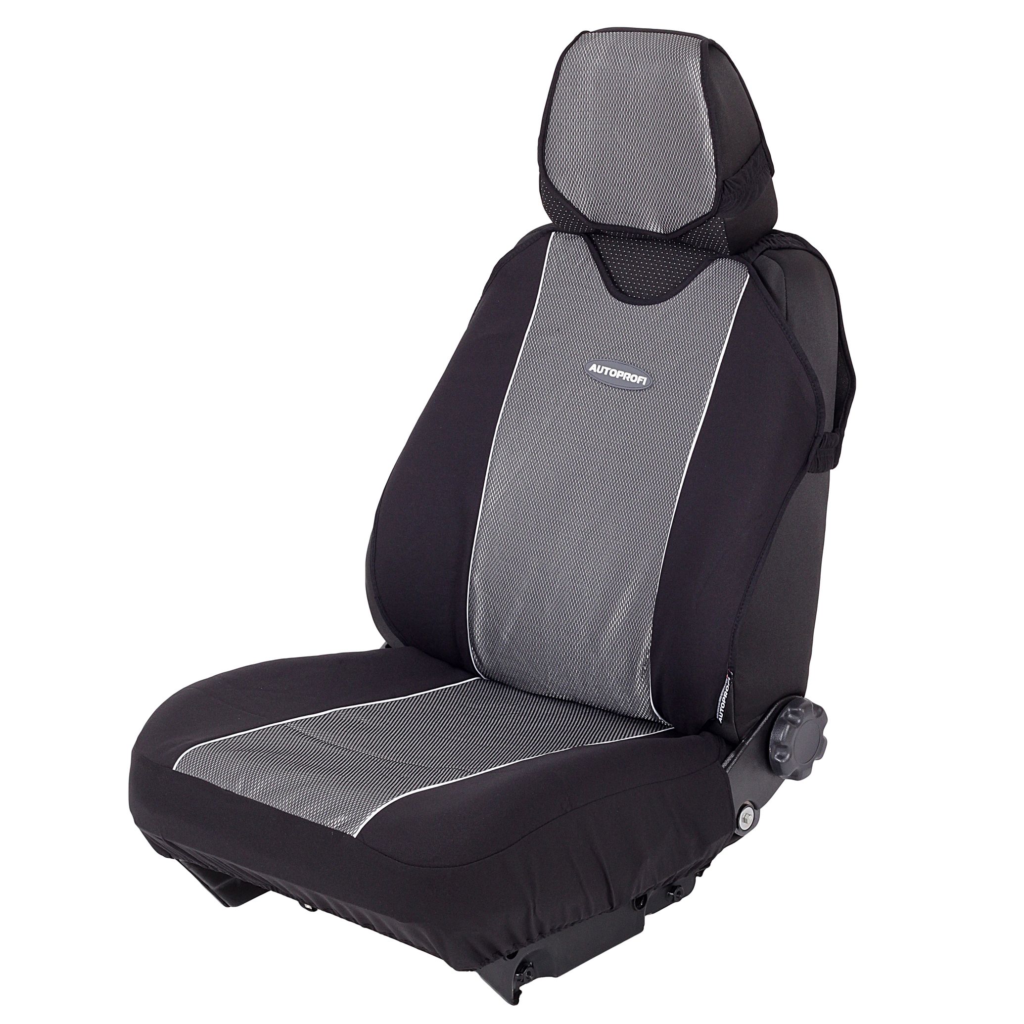 Чехлы на сиденье CARBON PLUS CRB-402Pf BLACK/GREY передние (майка) (4шт) AUTOPROFI /1/10