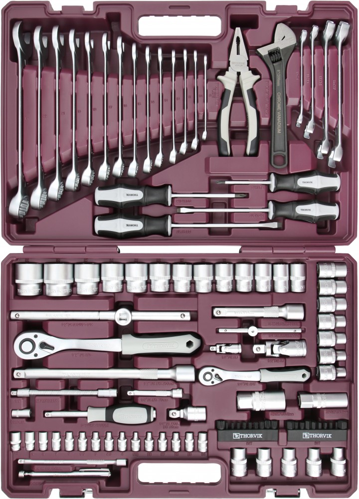 TS101 Набор инструмента универсальный 1/4", 1/2"DR, 101 предмет