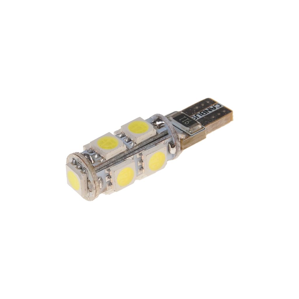Автолампа T10W (W2,1x9,5d) 5 SMD 5050 WHITE 6000K с блокиратором ошибок CANbus 180лм  24V MEGAPOWER