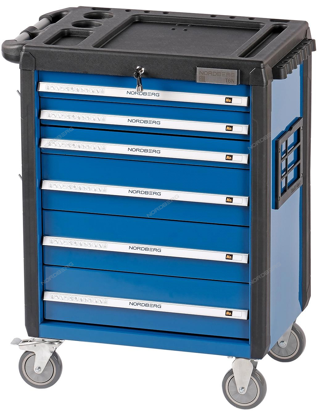 Тележка инструментальная, 6 выдвижных ящиков, синяя NORDBERG T6N(B)