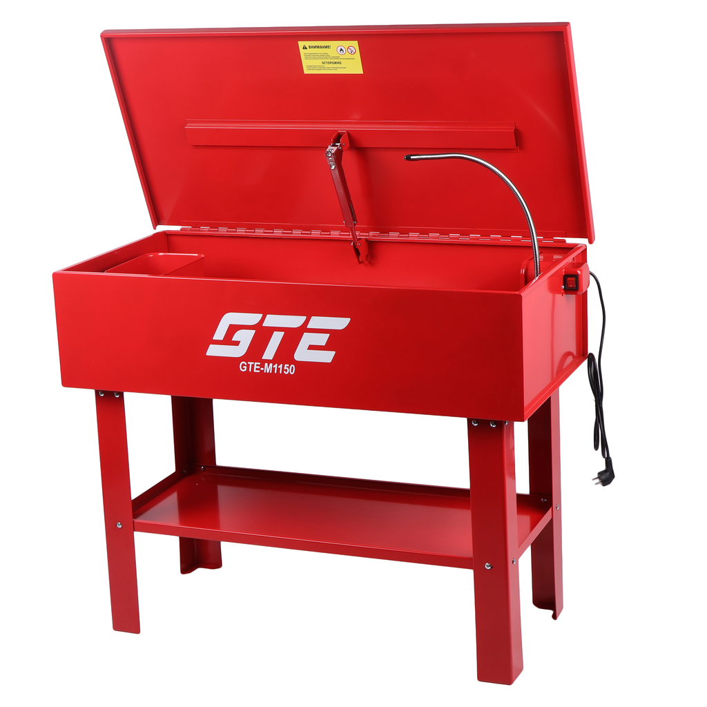 GTE-M1150 - Установка для мойки деталей с электрическим насосом 150л GTE - Установка для мойки деталей GTE-M1150 стационарное оборудование для быстрой очистки различных деталей и агрегатов автомобиля. С помощью электронасоса происходит эффективная очистка