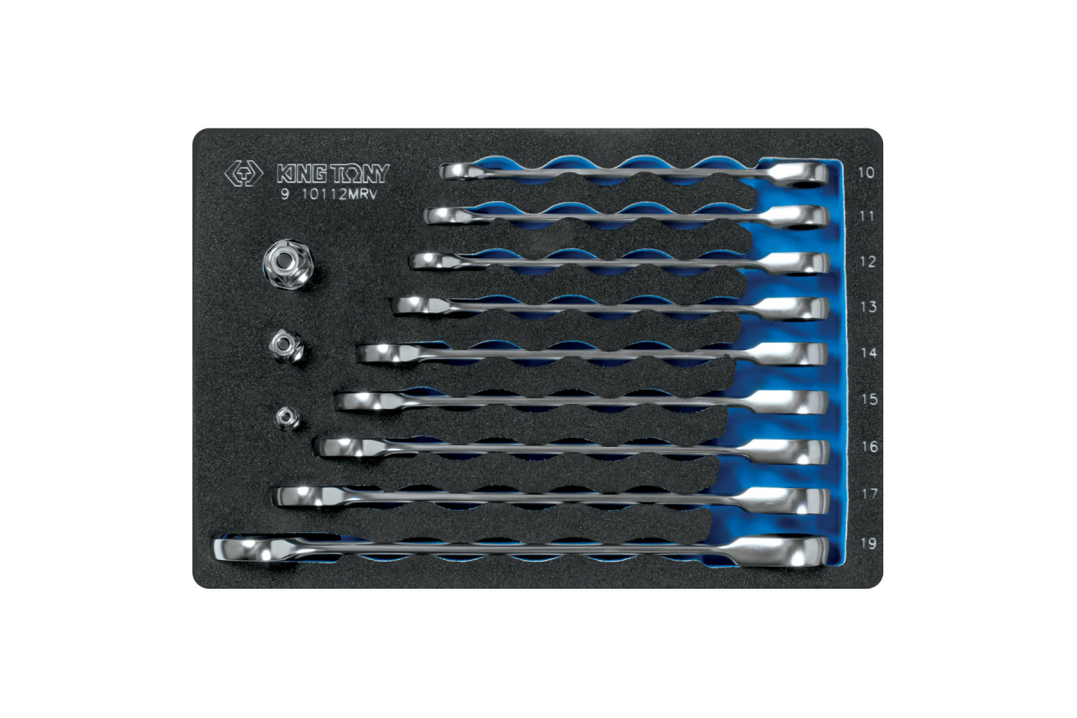 Набор трещоточных комбинированных ключей, ложемент, 12 предметов