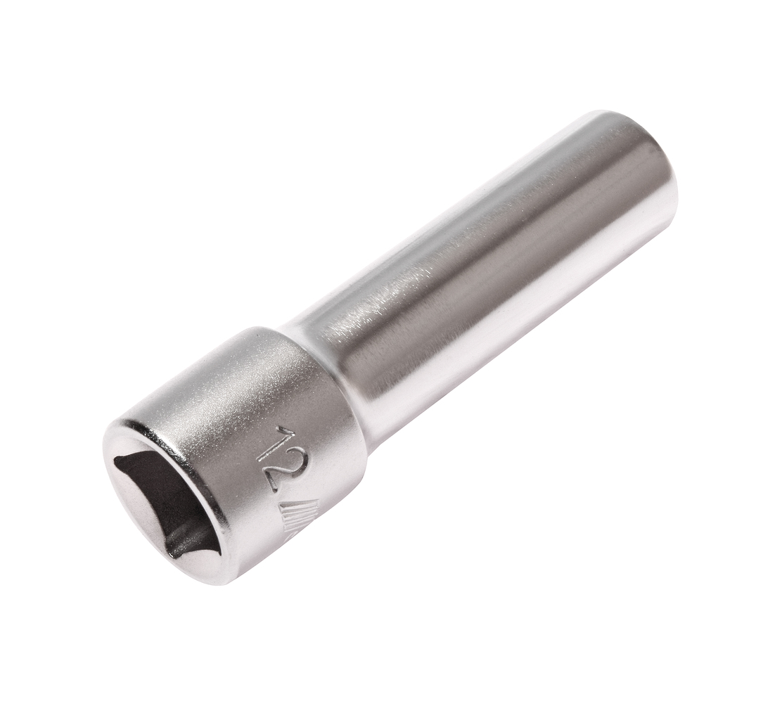 JTC-47612 - Головка торцевая 1/2" 12мм глубокая L=76мм JTC - 
  6 граней, метрический размер. 
  Изготовлена из закаленной хром-ванадиевой стали.    
  Размер: 1/2&rdquo;х12 мм.
  Общая длина: 76 мм.    
  Количество в оптовой упаковке: 10 шт. и 200 