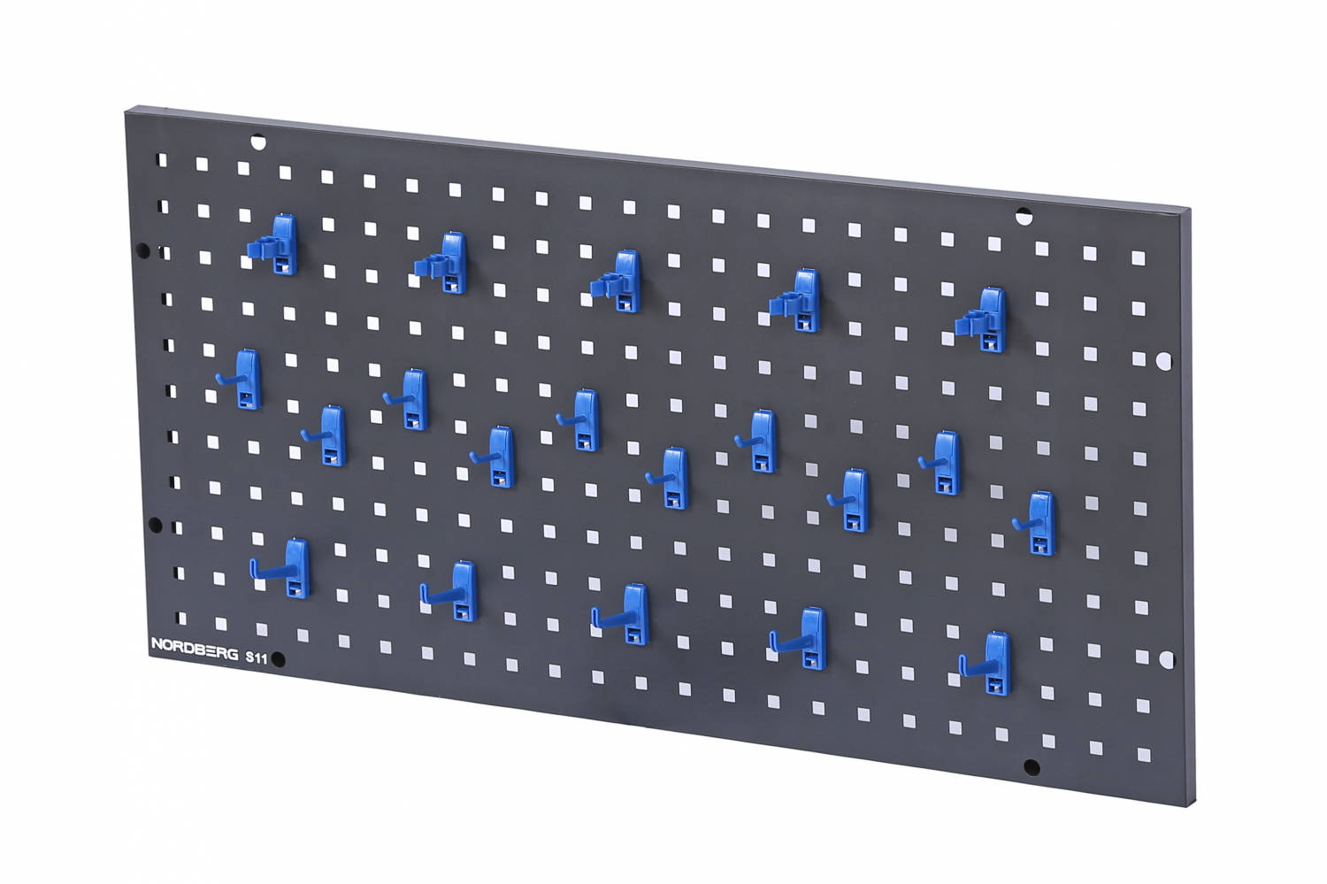 Перфорированная панель 900x450 мм с набором крюков NORDBERG S11