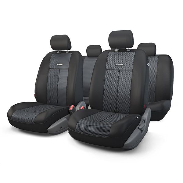 Чехлы на сиденье TT-902M  BLACK/BLACK полиэстер-сетка, AIRBAG (9шт) AUTOPROFI /1/6