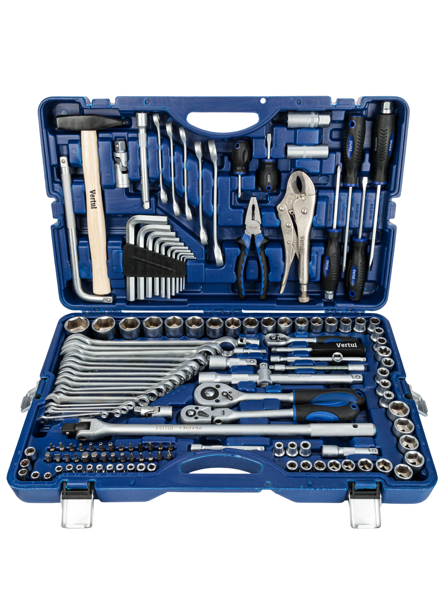Набор инструментов Vertul 142 предмета 1/4″, 3/8″ 1/2″ VR0142