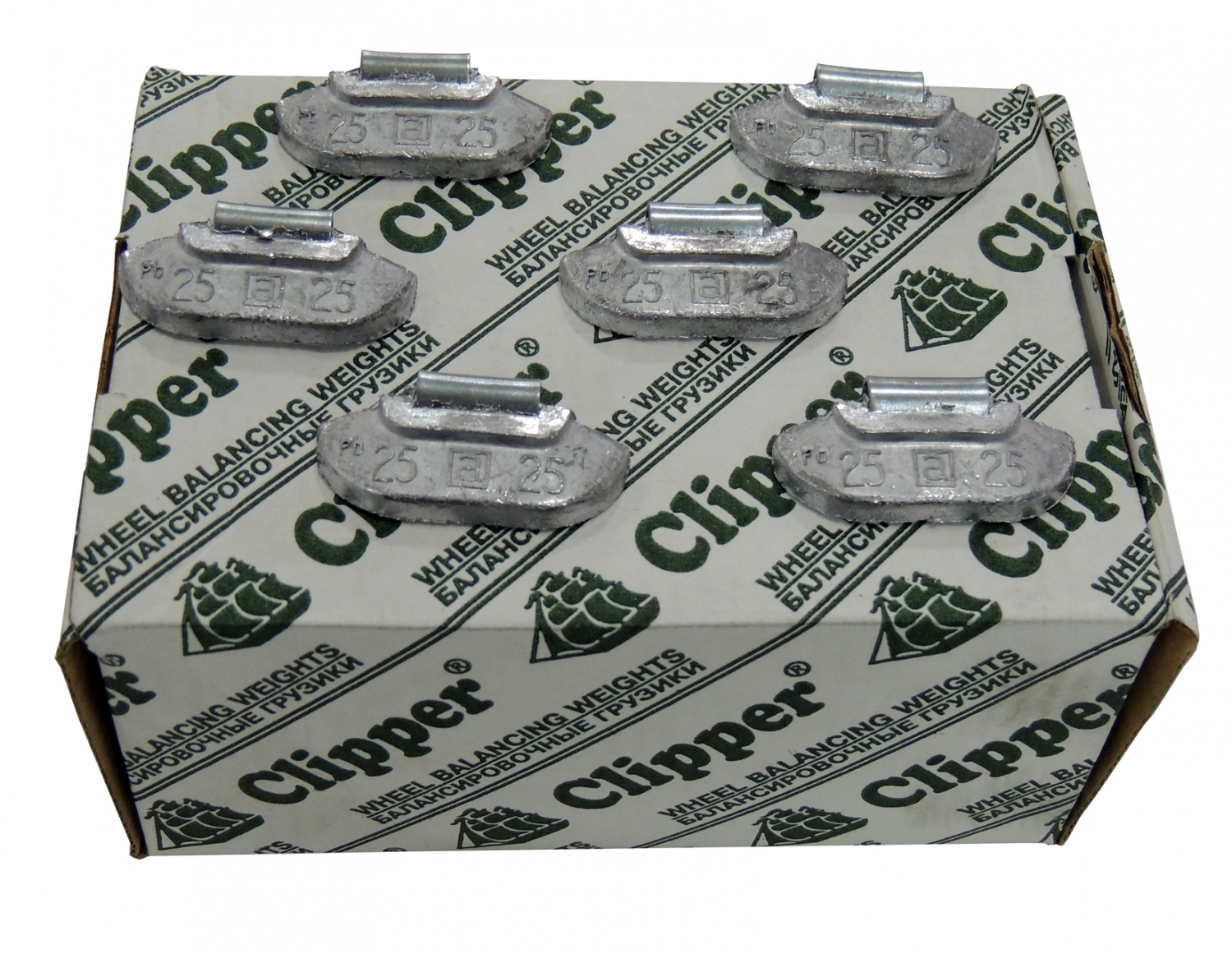Грузики балансировочные для стальных дисков 25 г, 100 шт. CLIPPER 0225