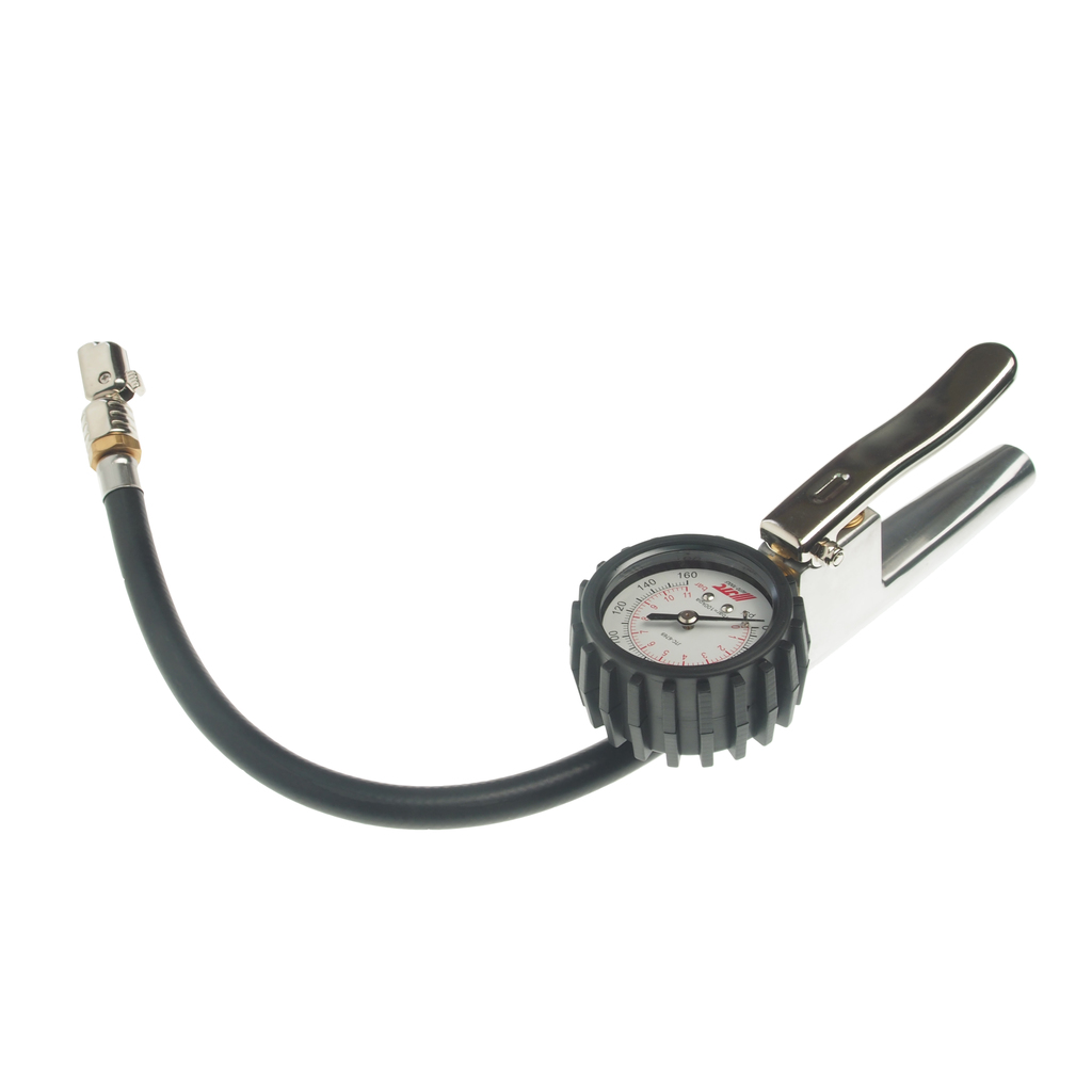 JTC-6769 - Манометр шинный 11атм. 3-х функциональный до 160PSI JTC - 
Манометр с ручным клапаном, выполняет три функции: проверка давления, сбрасывает давление до нужного значения, накачивает до нужного значения.
Манометр: 2"(50 мм).
Рабочий диапазон: 160