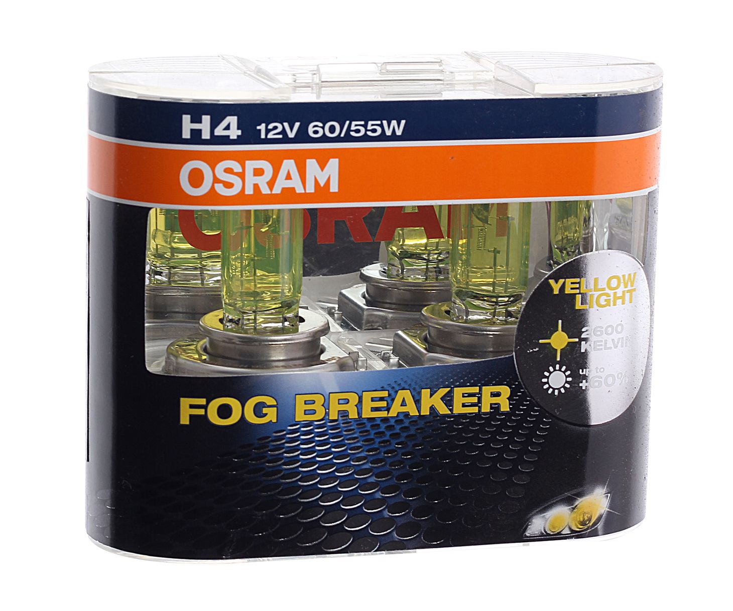 Автолампа H4 (60/55) P43t FOG BREAKER 2600K (евробокс,2шт) 12V OSRAM /1/10