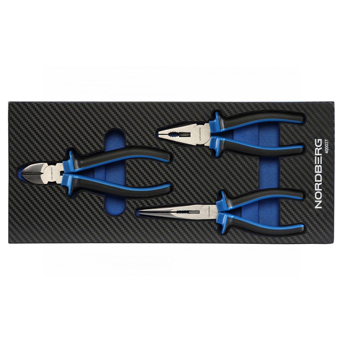 Шарнирно-губцевой инструмент в ложементе, 3 предмета NORDBERG 40003T