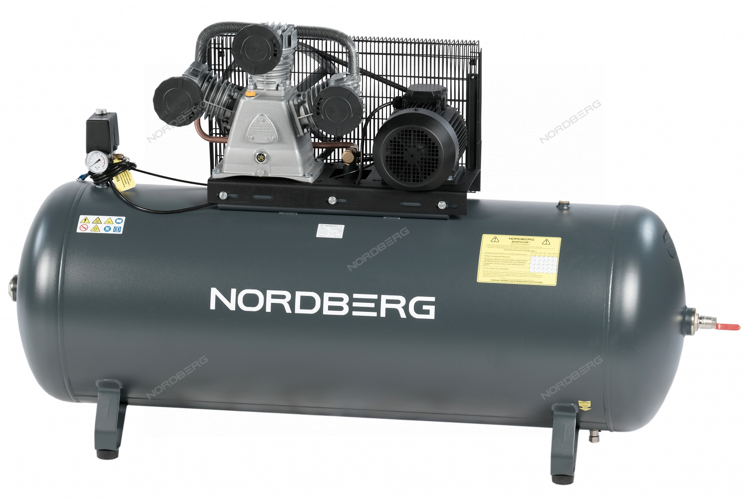 Компрессор поршневой с ременной передачей 380В, ресив. 500л, 950л/мин NORDBERG NCP500/950