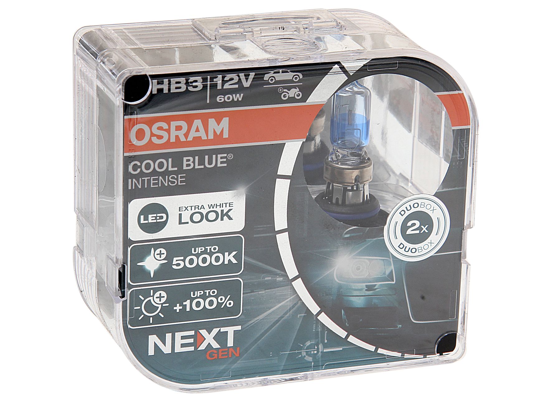 Автолампа HB3/9005 (60) P20d+100% COOL BLUE INTENSE (NextGen) (евробокс, 2шт) до 5000K 12V OSRAM /1/