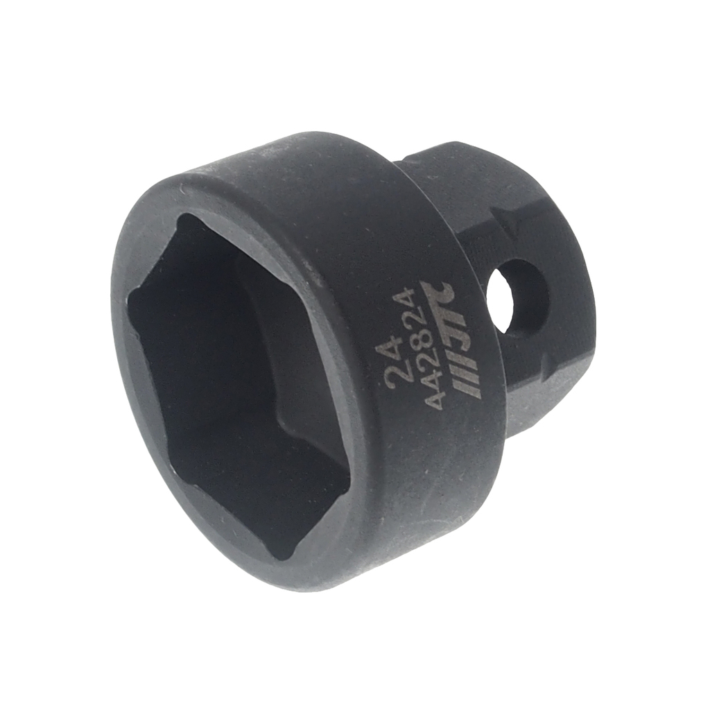 JTC-442824 - Головка торцевая 1/2" 24мм ударная мини L=28мм JTC - 
Изготовлены из высококачественной хромомолибденовой стали.
6 граней, метрический размер.



S: 24
А: 22
С: 34
L: 28


