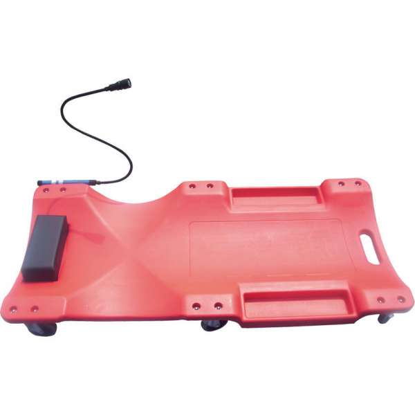 Лежак подкатной,пластмассовый с лампой