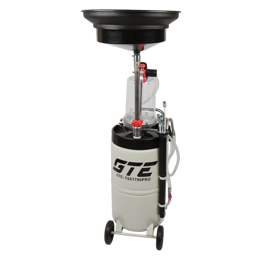 GTE-T657790PRO - Установка для замены масла 90л с поворотным поддоном 15л и колбой GTE - Комбинированная установка для слива и откачки масла ёмкостью бака 90 литров GTE-T647765PRO. Подходит для быстрой замены моторного или трансмиссионного масла любого ав