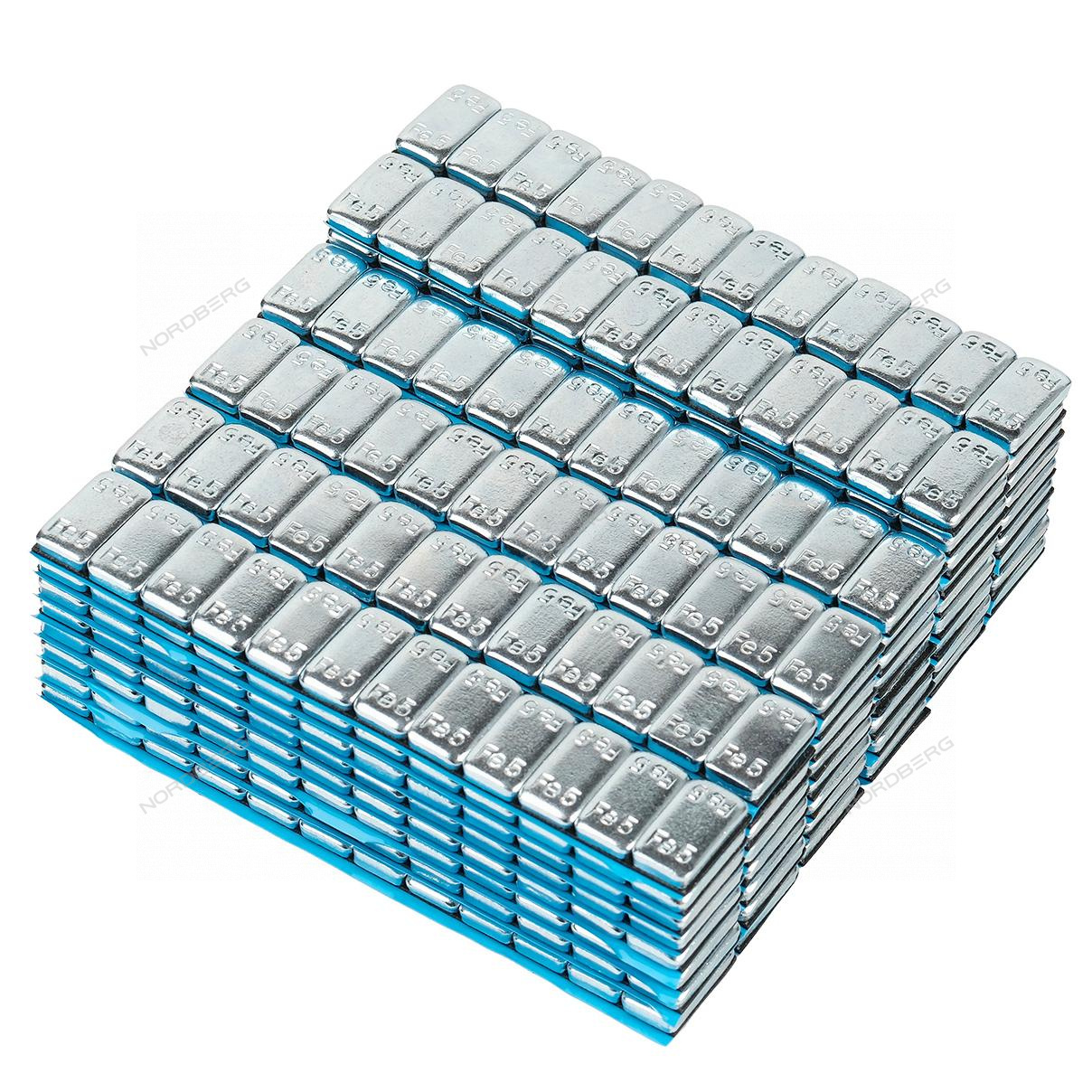 Грузики самоклеящиеся (12х5 г) Fe закругленные L=14 см, 50 лент NORDBERG W5FR3