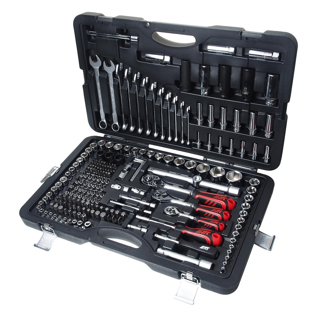 JTC-H216C-B72 - Набор инструментов 216 предметов слесарно-монтажный 1/4",3/8",1/2" 6-ти гранных в кейсе JTC - Комплектация:

1/4"


6-гранные головки (13 предметов): 4, 4.5, 5, 5.5, 6, 7, 8, 9, 10, 11, 12, 13, 14 мм
6-гранные глубокие головки (7 пре
