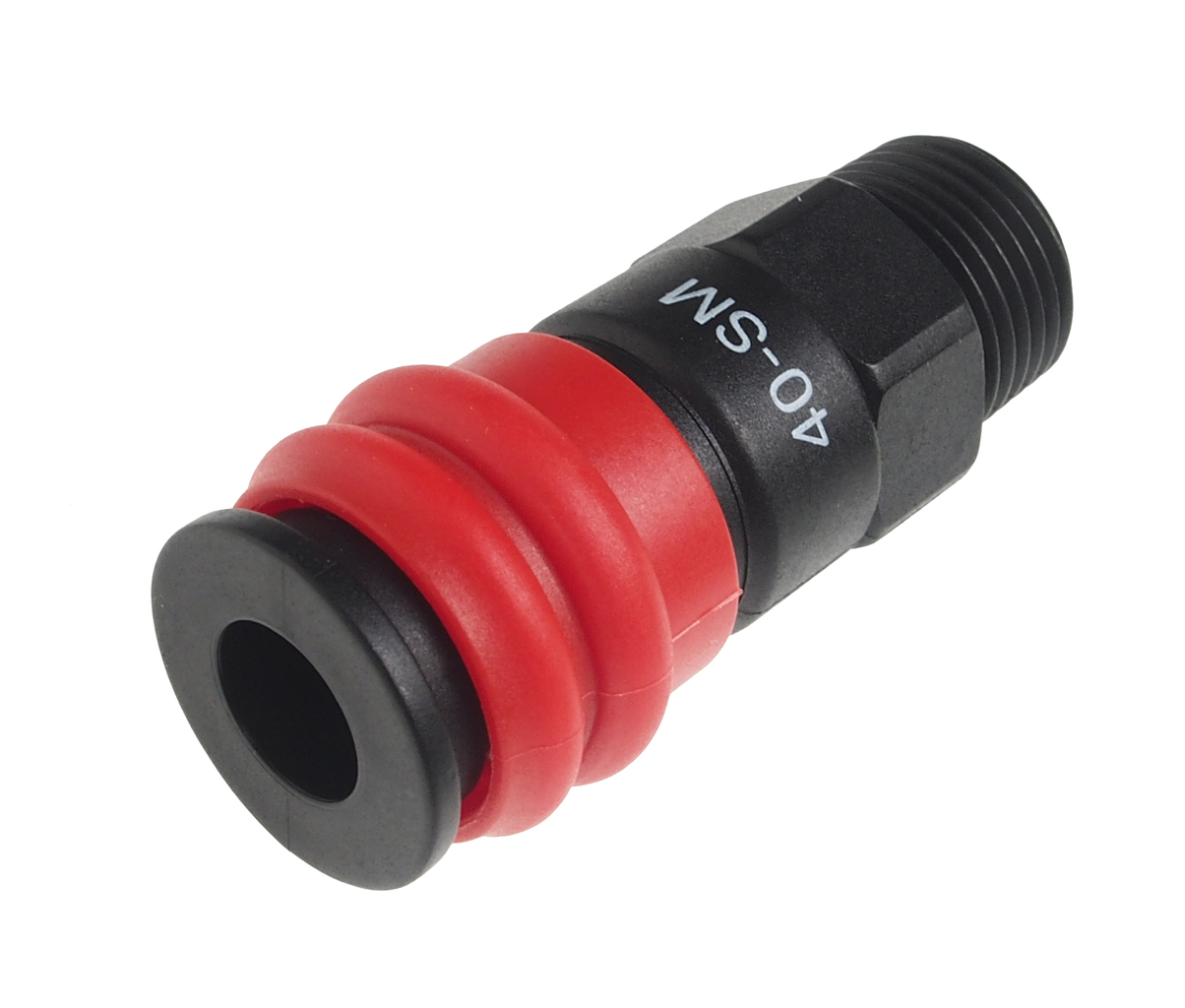 JTC-JW1071-40SMC - Переходник для компрессора 1/2" быстросъемный композитный с клапаном наружная резьба JTC - 
Материал: антистатический, коррозионностойкий полимерный композит.
Рабочее давление: 210 psi (15kgs)
Тип: JW1071-40SMC
Размер: 1/2" внешняя резь