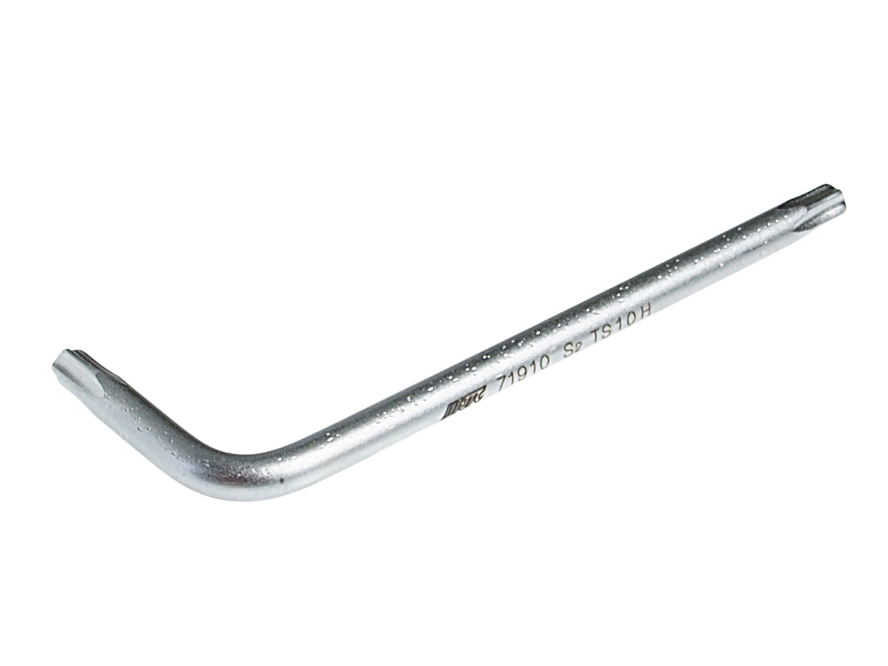 JTC-71910 - Ключ TORX Г-образный TS10H 5-гранный L=51мм JTC - 
Материал: S2.
Размер: TS10H.
Длина: 51 мм.
Ширина: 17 мм.
Количество шт. в упаковке: 20.
